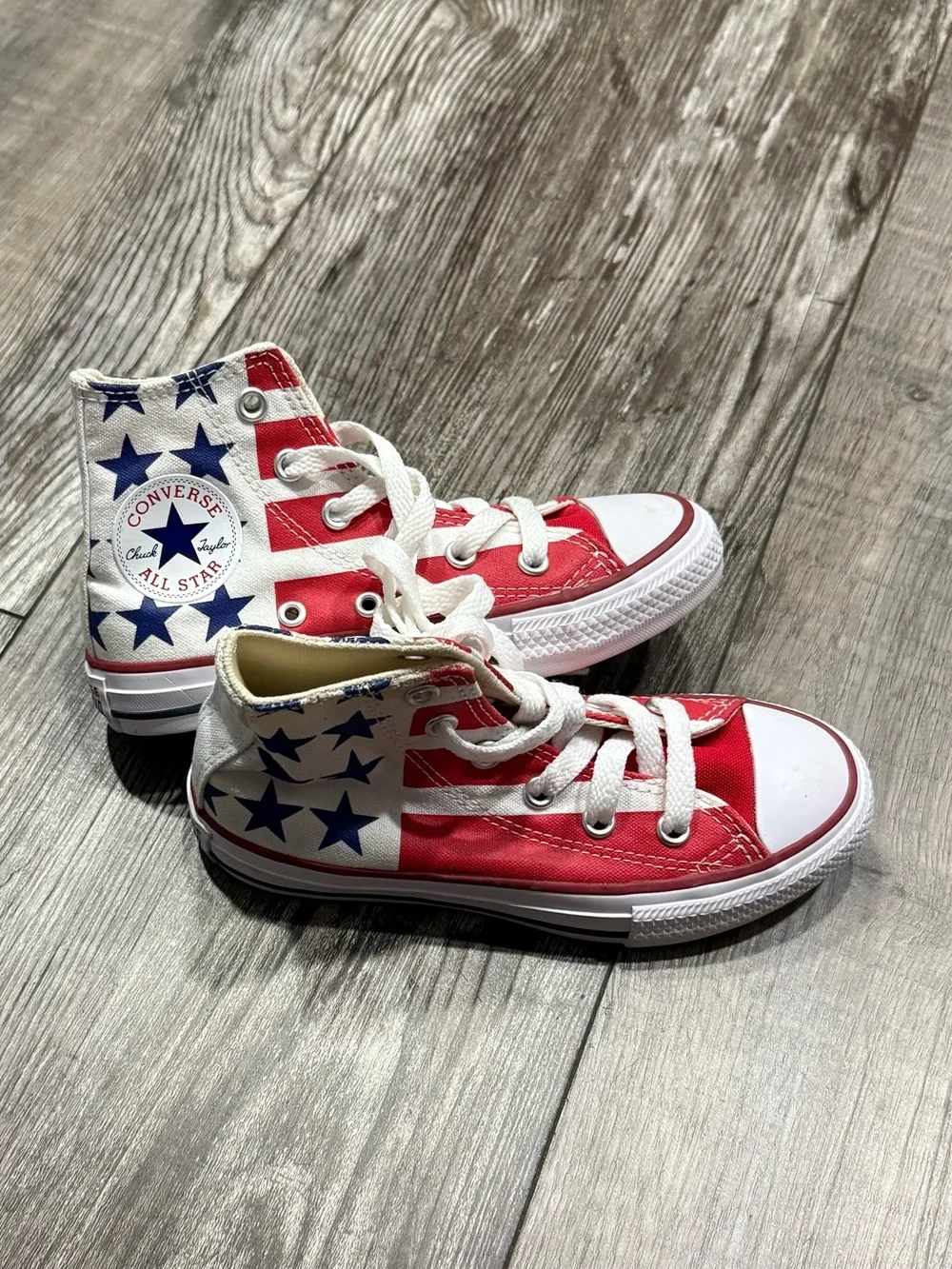 Converse Kids Red, White & Blue Star-Print High-Top Sneakers